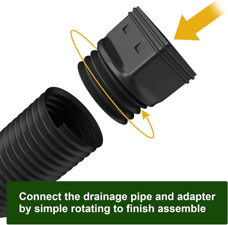 Ogutter Rain Gutter Downspout Extensions, Downspout Extender for Rainwater Drainage Flexible, Down Spout Drain Extension Pipe and Extendable from 21 to 66 Inches (4 Pack, Black) - Image 3